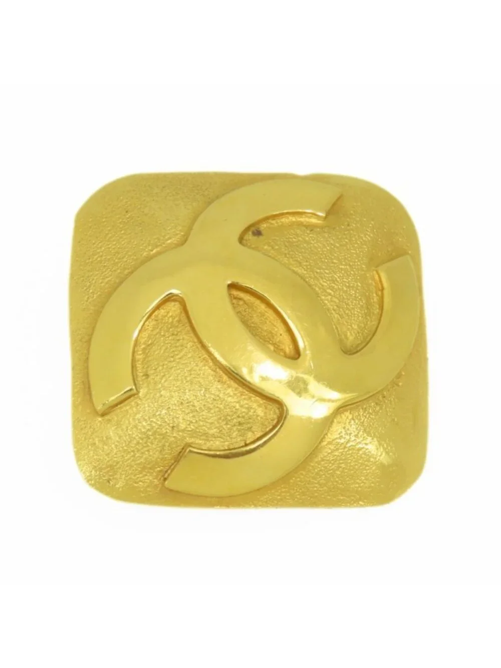 Chanel Brooch CC Logo Metal Gold 29 Diamond Plated
